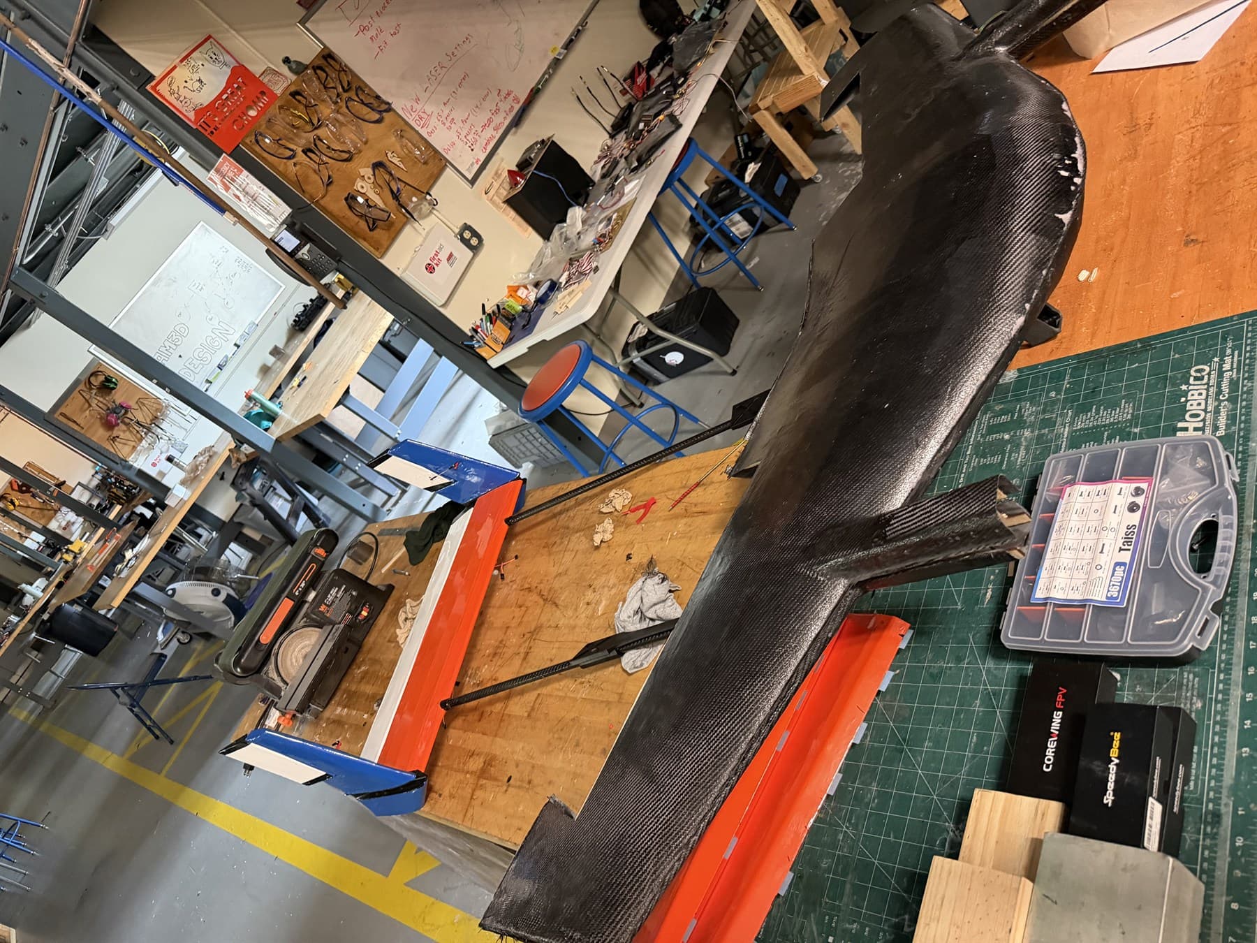 Carbon fiber fuselage structure for a student aircraft