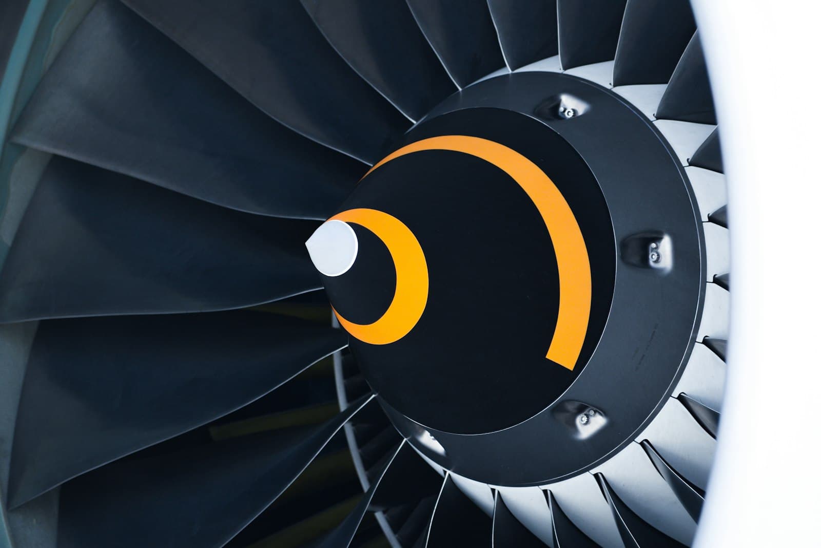 Close-up of an airliner turbofan engine
